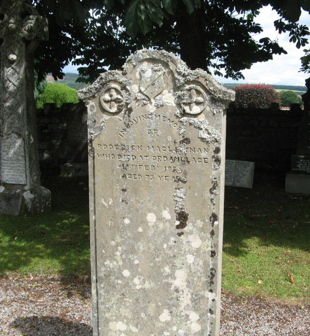 Photo of headstones/Roderick MacLennan died 1927 MI Urray West